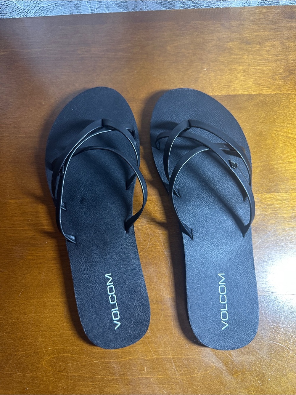 Volcom Women's Black Minimalist Strappy Slide Sandals